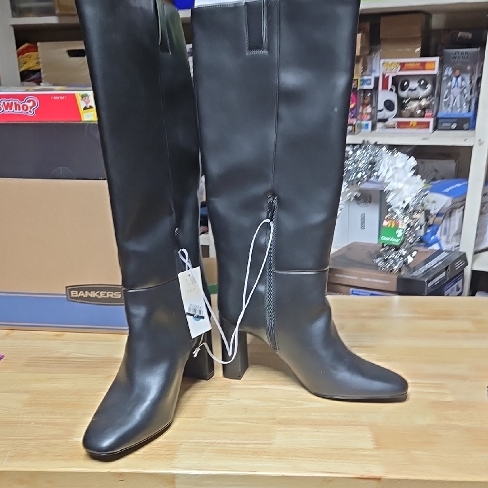 a new day Black Knee-High Block Heel Boots